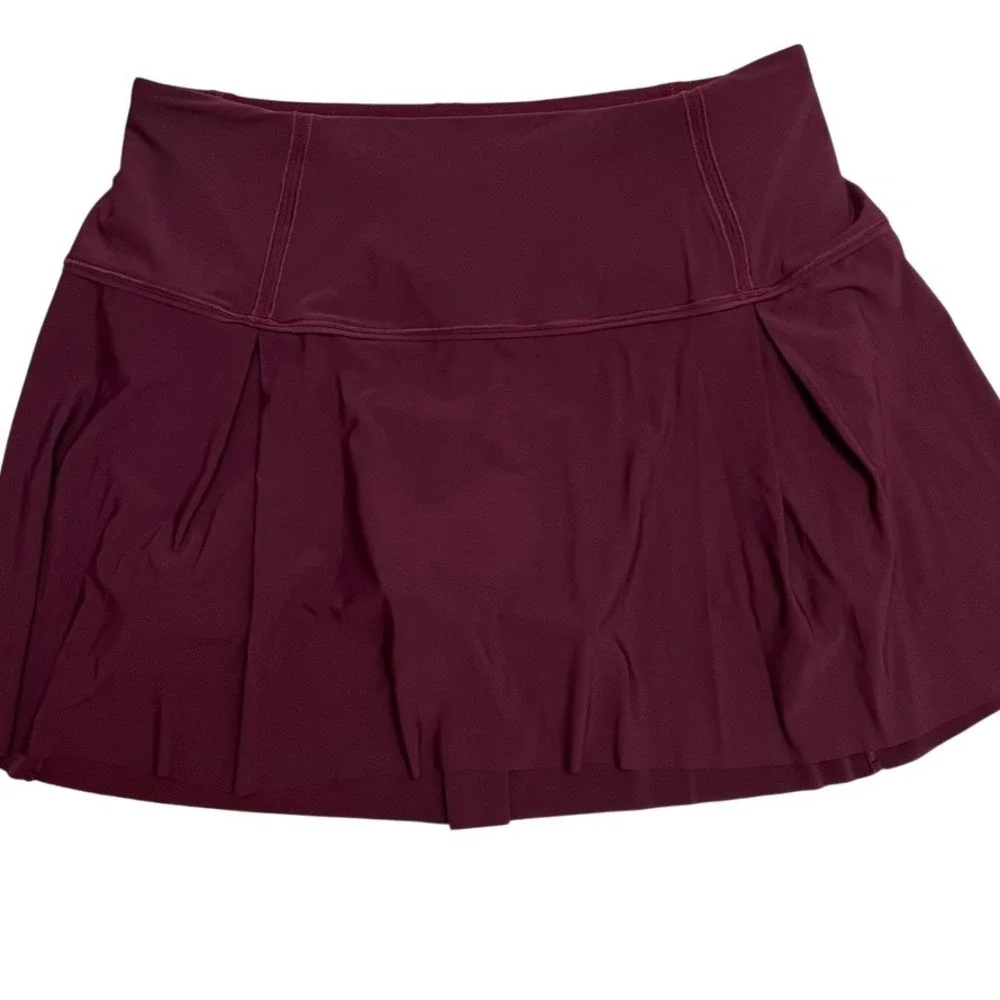 Lululemon Pace Rival Skirt Tall Burgundy Maroon Tennis Skort Sz 8 Preppy Sporty
